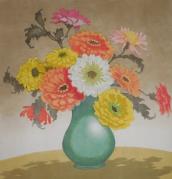 Muli-colored Flowers in a Vase (ARTS AND CRAFTS)