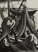 "The Net Menders" (Fishermen and Nets)
