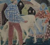 Untitled--(Two Figures with Cow) Provincetown   (ARTS AND CRAFTS)