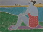 "Small Bather on Towel"   (ARTS AND CRAFTS)