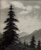 "Pines and Distant Mountains"  (ARTS AND CRAFTS)