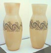 Matched Pair of Yellow Vases