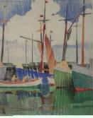 "Boats at Dock"  (ARTS AND CRAFTS)