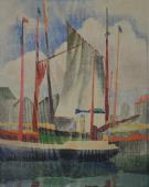 "Sailboat at Dock"  (ARTS AND CRAFTS)