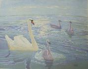 "Swan & Her Cygnets" (ARTS AND CRAFTS)